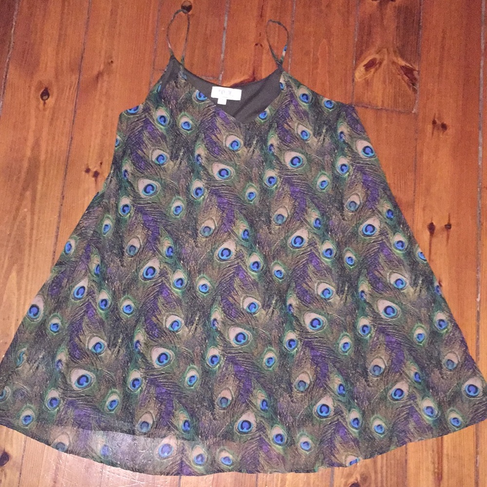 EUC peacock patterned dress